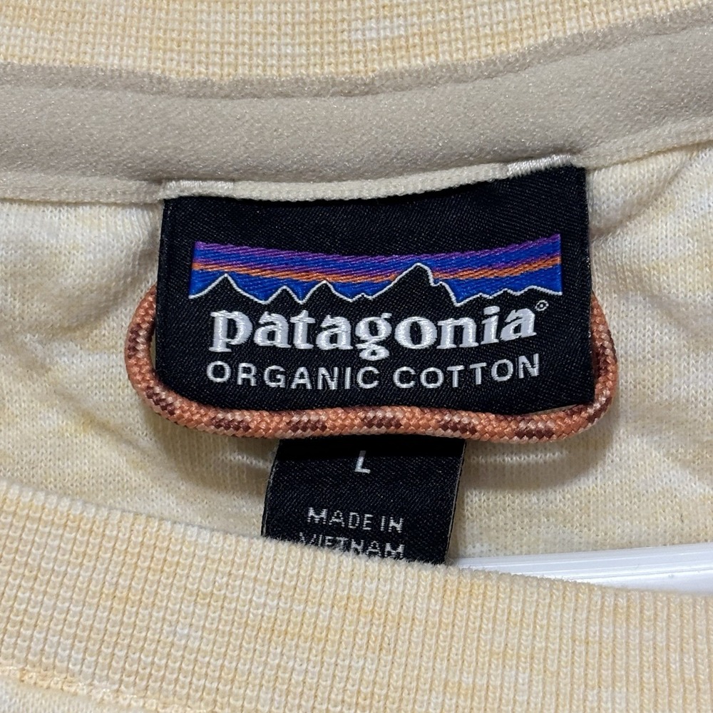 Patagonia‎ Organic Cotton Sweatshirt Quilted Crew Neck Vela Peach Women's Size L - Picture 3 of 6
